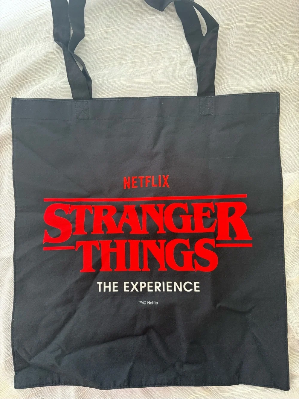 Netflix Stranger Things The Experience Official Black Reusable Tote Bag Shopper